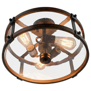 3-Light Living Room Retro Flush Mount Ceiling Light | Bright & Plus.