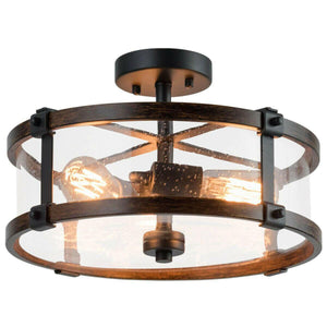 3-Light Living Room Retro Flush Mount Ceiling Light | Bright & Plus.