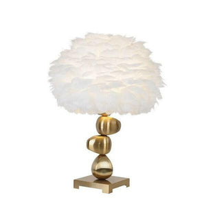 Atenas Feather Shade Metal Table Lamp | Bright & Plus.