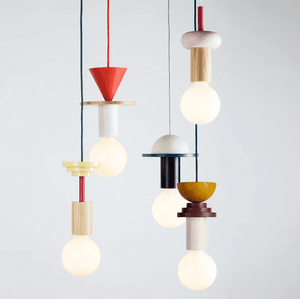 Aksel - Colored Wood Blocks LED Pendant Light