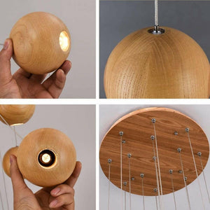 Alessio - LED Wooden Ball Pendant Lamp