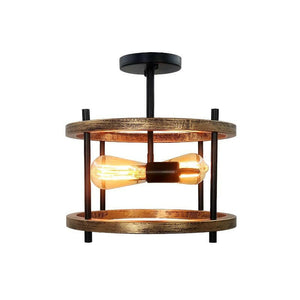 Alper - Retro 2-Light Semi Flush Mount Ceiling Light