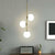 Althar - 3/2 Light White Glass Ball Pendant Light in White Glass and Gold Brass