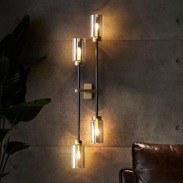 Althar - Gray Glass and Copper Wall Lamp