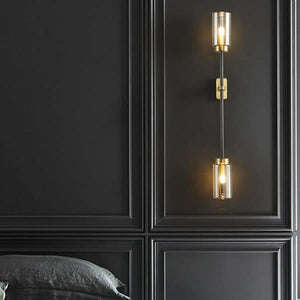 Althar - Gray Glass and Copper Wall Lamp