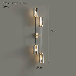 Althar - Gray Glass and Copper Wall Lamp