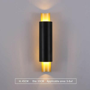 Ame - Metal And Glass Cylinder Wall Lamp