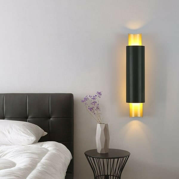 Ame - Metal And Glass Cylinder Wall Lamp