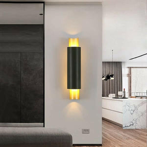 Ame - Metal And Glass Cylinder Wall Lamp