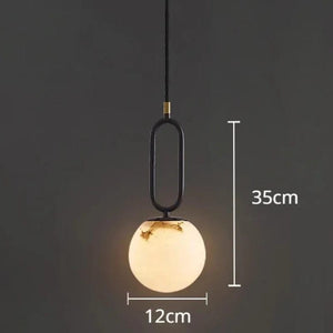 Amica - Modern Marble Ring Ball Pendant Light