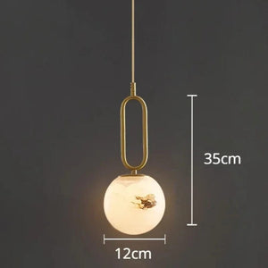 Amica - Modern Marble Ring Ball Pendant Light