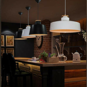 Andru - Contrast Metal & Wood Pendant Lights