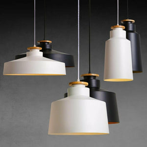 Andru - Contrast Metal & Wood Pendant Lights