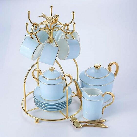 Arti - Luxury Gold Blue Bone China Tea/Coffee | Bright & Plus.