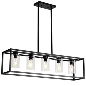 Aslan - 5-Light Linear Rectangular Pendant Light