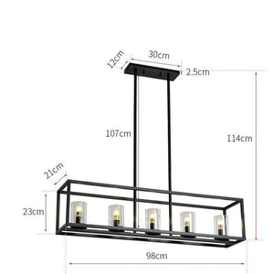 Aslan - 5-Light Linear Rectangular Pendant Light