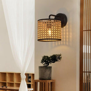 Astri -  Rattan Shade & Metal Wall Lamp