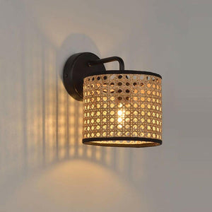 Astri -  Rattan Shade & Metal Wall Lamp