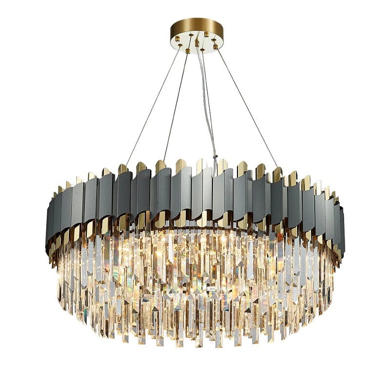 Bemus - Art Deco Black Stainless Steel Crystal Pendant Light with LED