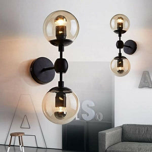 Bhatte - Double Globe Clear Glass Sconce