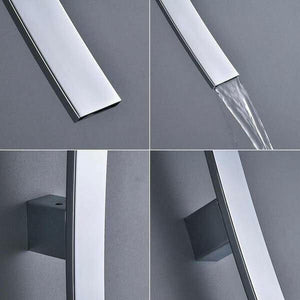 Bianca - Chrome Wall Mounted Waterfall Spout Bathroom Faucet | Bright & Plus.