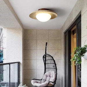 Bistrot - Natural Stone Ceiling Lamp with Disc Design