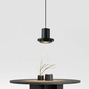 Black Volcanic Stone Pendant Light Minimalist