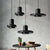 Black Volcanic Stone Pendant Light Minimalist