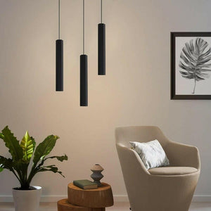 Burke - Chandelier LED Warm Light Black Long Tube