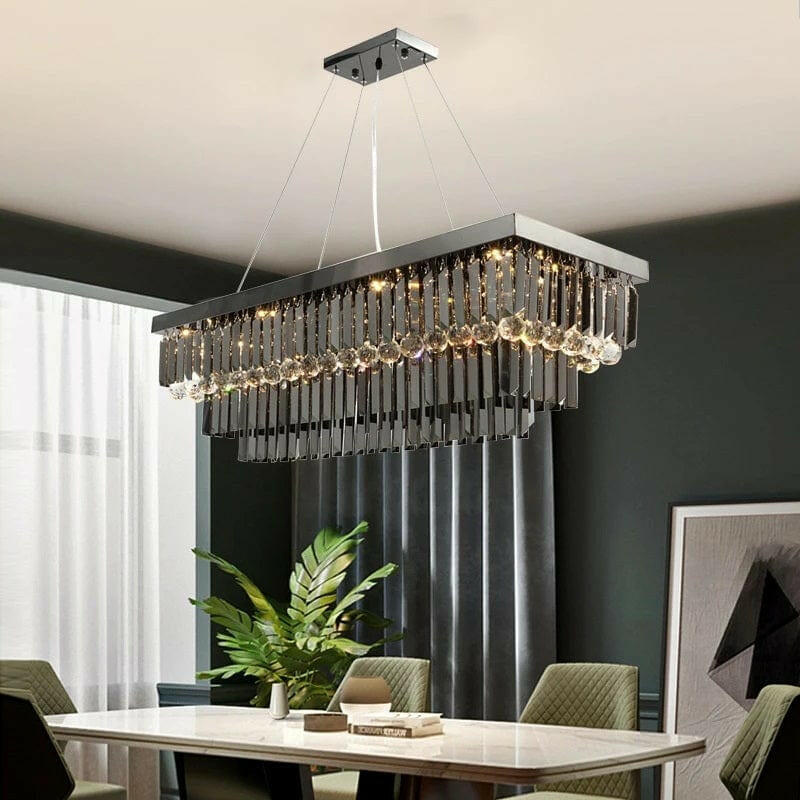 Casper - Modern Smoke Gray Crystal Chandelier