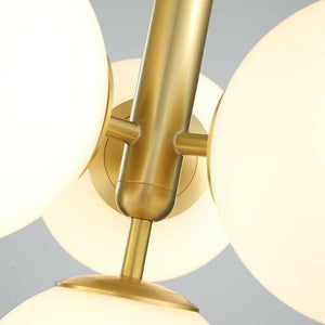 Fly - Design LED suspension Lamp with Gold Cylinder and Glass Balls