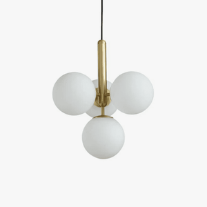 Fly - Design LED suspension Lamp with Gold Cylinder and Glass Balls