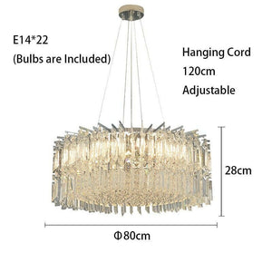 Modern Crystal Chrome/Gold LED Chandelier