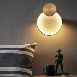 Nordic Round Marble LED Wall Lamp Modern Simple Brass