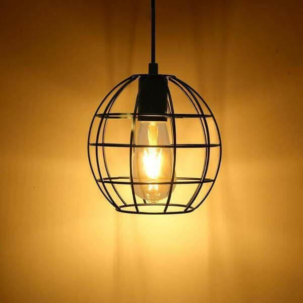 Spherical Hanging Cage Drop Pendant Light | Bright & Plus.