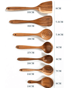 Teca - Natural Wood Tableware 7pcs / Set | Bright & Plus.