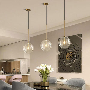 Venus - Pendant Lamp with Spherical Light-Transmitting Glass Shade