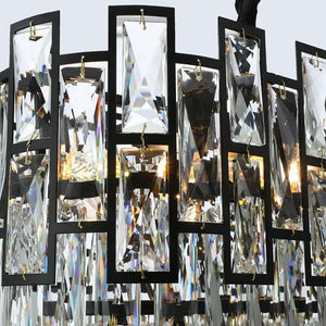 Wellmet - Luxury Rectangle Black Crystal Chandelier Modern