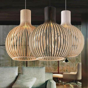 Bee - Wide Wood Birdcage Pendant Light Shade | Bright & Plus.