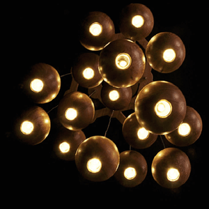 Wooden Orb Sphere Cluster Chandelier With LED Bulbs | Bright & Plus.