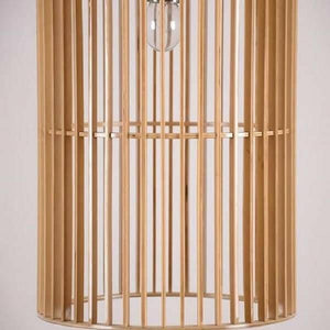 Wooden bird cage pendant light | Bright & Plus.