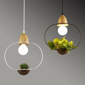 Zox - Modern Nordic Iron Pendant Planter Lamp | Bright & Plus.